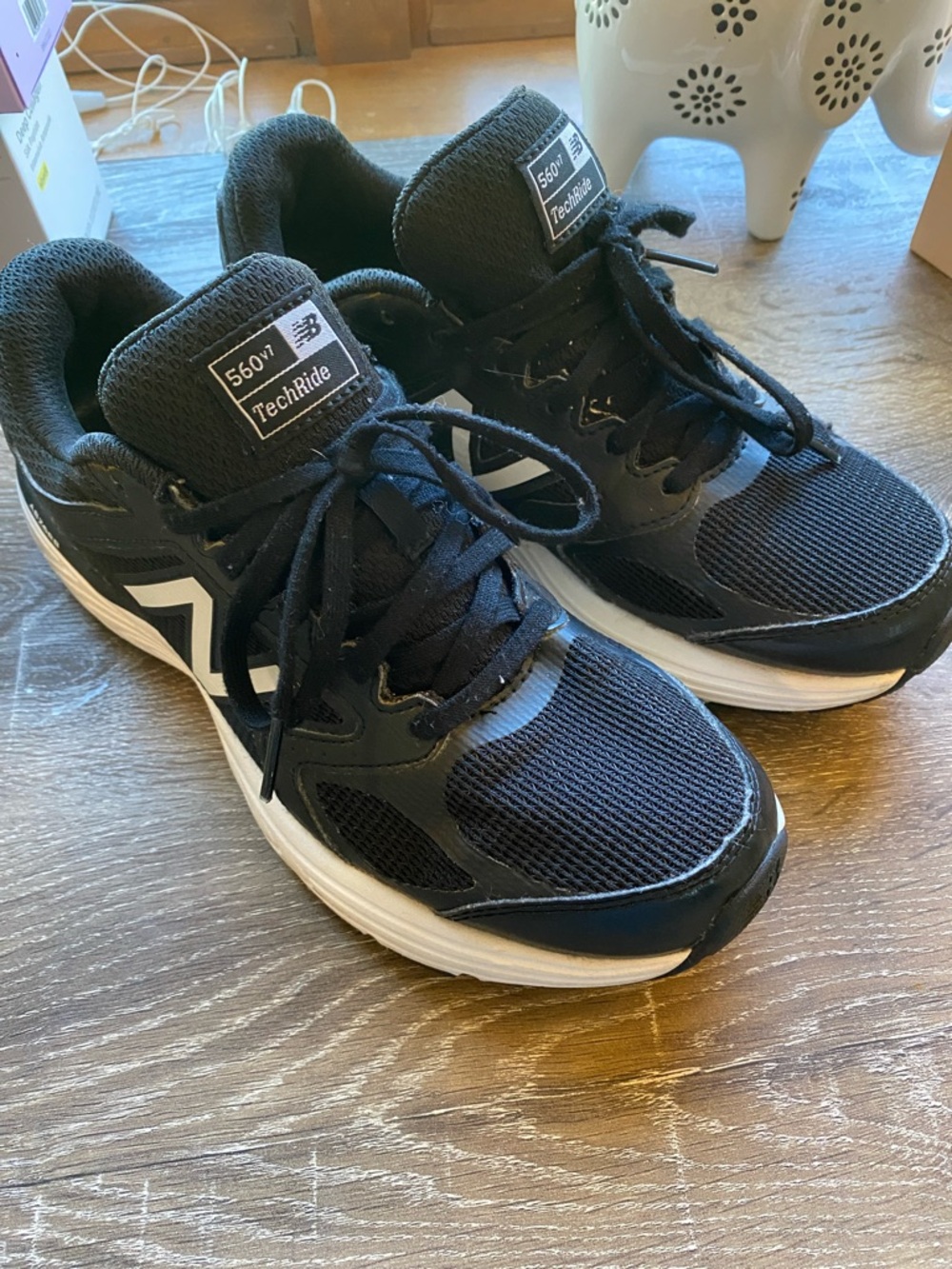 New Balance Men’s Black and White 560v7 TechRide Athletic Shoes